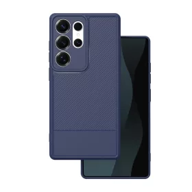   Samsung Galaxy S25 Ultra hátlap tok, TPU tok, kamera védelemmel, kék, SM-S938, Simple carbon
