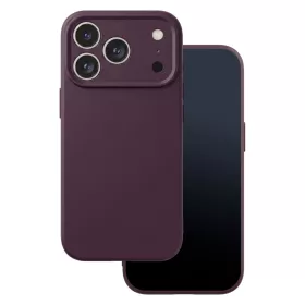   iPhone 17 Pro / 18 Pro (6,3") szilikon tok, hátlap tok, velúr belső, sötét bordó, matt, Silicone Case