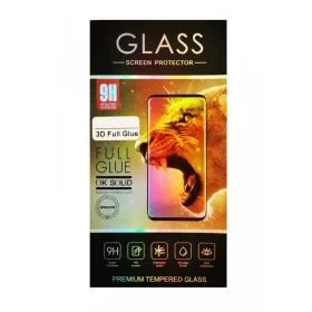   Xiaomi Redmi Note 9 Pro Max előlapi üvegfólia, 3D, hajlított, kivágott, fekete, Full Glue 
